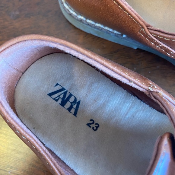 Zara Brown Mary Jane T Strap Shoes - Picture 3 of 4